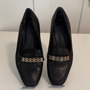 Tory Burch Black Loafers with Gold Accent